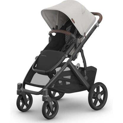 UPPAbaby Strollers - Double Savannah (Pearl Gray Jacquard | Carbon Frame | Chestnut Leather) UPPAbaby Vista V3 Stroller