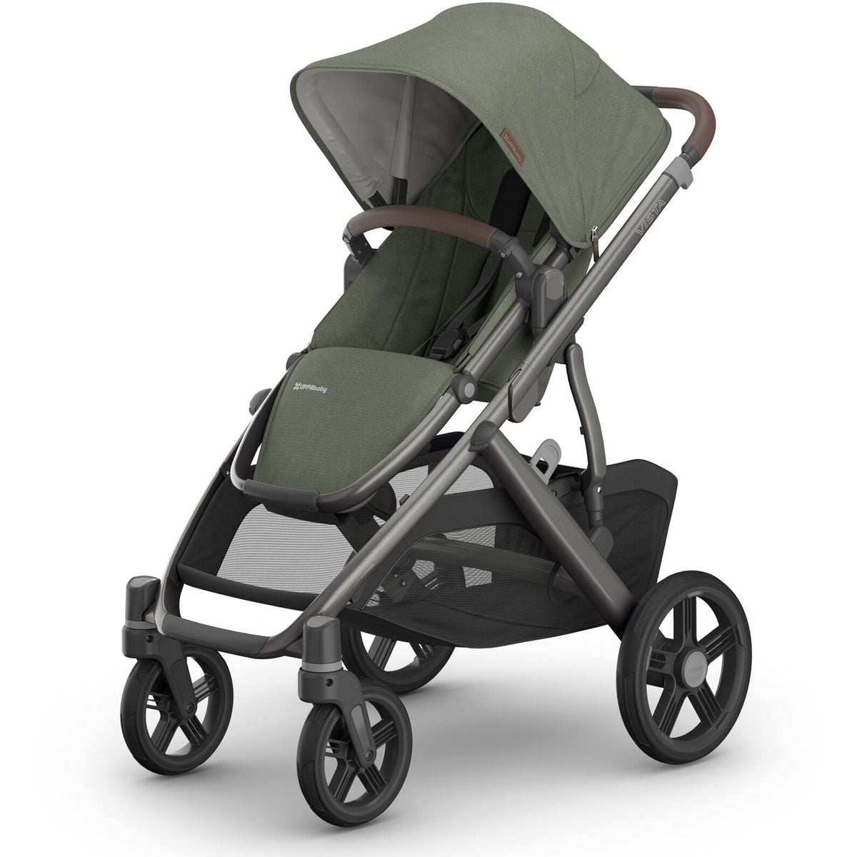 UPPAbaby Strollers - Double Evelyn (Meadow Green | Graphite Frame | Chestnut Leather) UPPAbaby Vista V3 Stroller