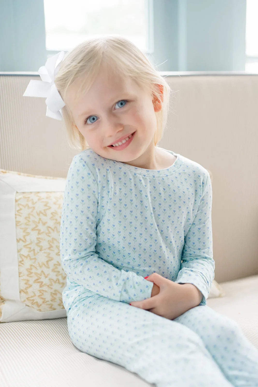Uptown Baby Uptown Baby Girls Long Sleeve Pajama - BB's Tulips Periwinkle
