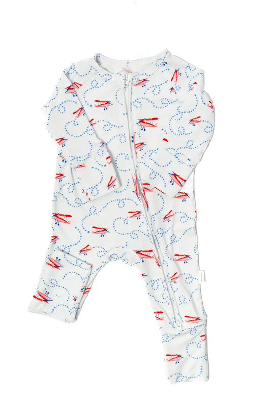 Uptown Baby Long Sleeve Romper - Airplanes