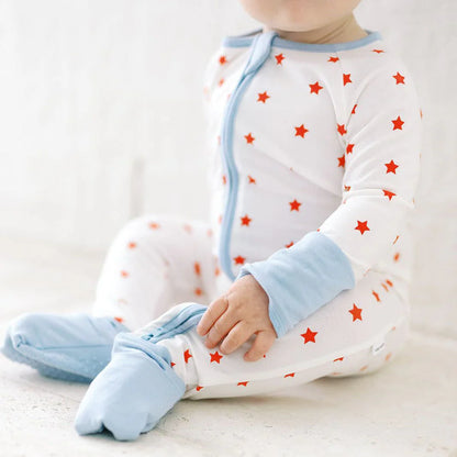 Uptown Baby Infant Sleepwear Unisex Uptown Baby Red Stars Long Sleeve Romper
