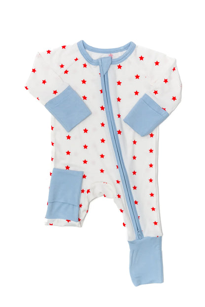 Uptown Baby Infant Sleepwear Unisex Red Stars / 3-6 Mo Uptown Baby Red Stars Long Sleeve Romper