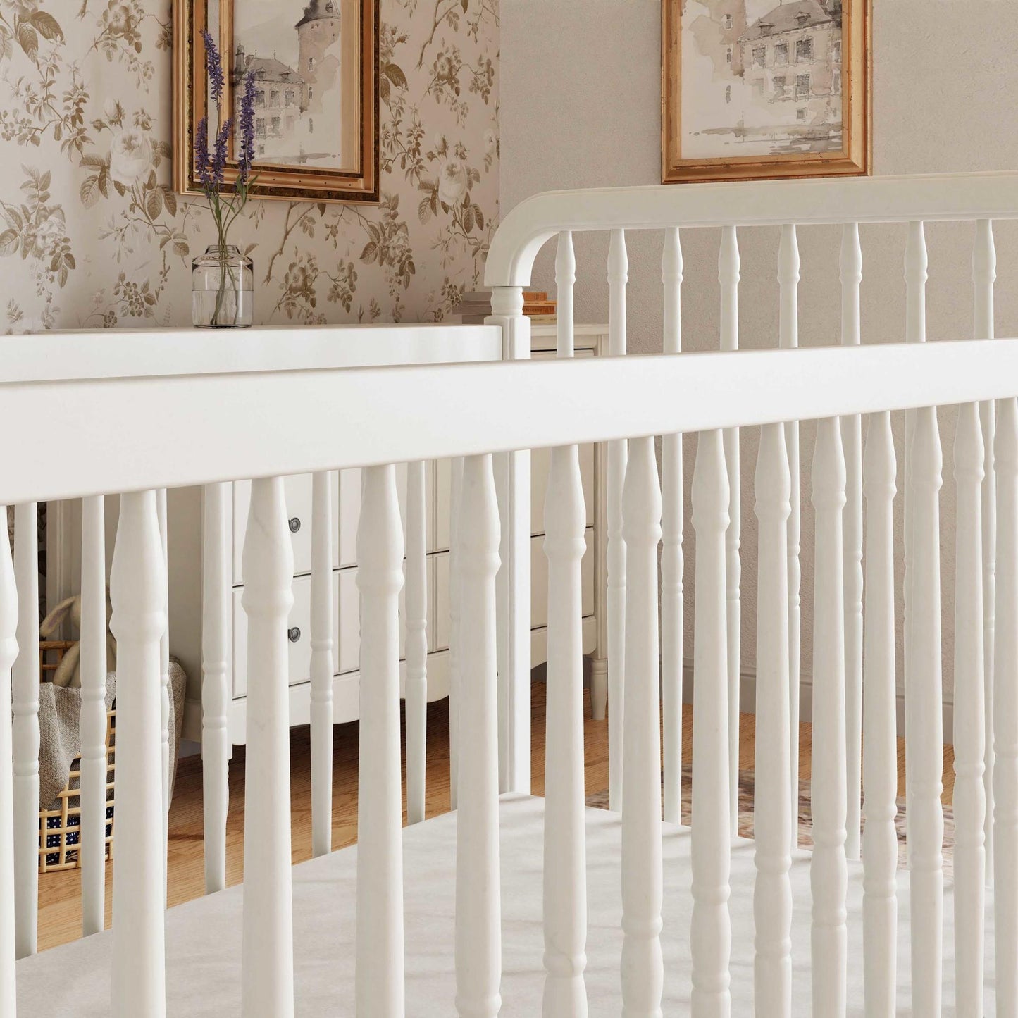 Namesake Liberty 3-in-1 Convertible Spindle Crib with Toddler Bed Conversion Kit