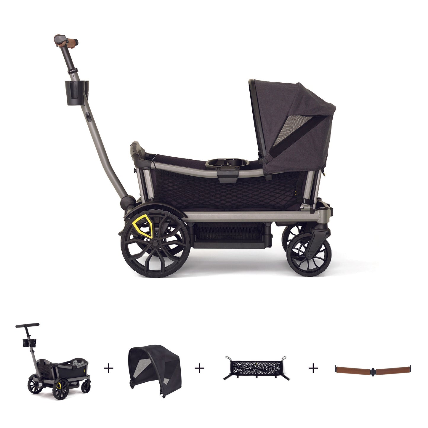 Veer Strollers - Wagons Veer Cruiser City XL Essentials Bundle (Cruiser City XL, Cargo Nets, Canopy, Grips)