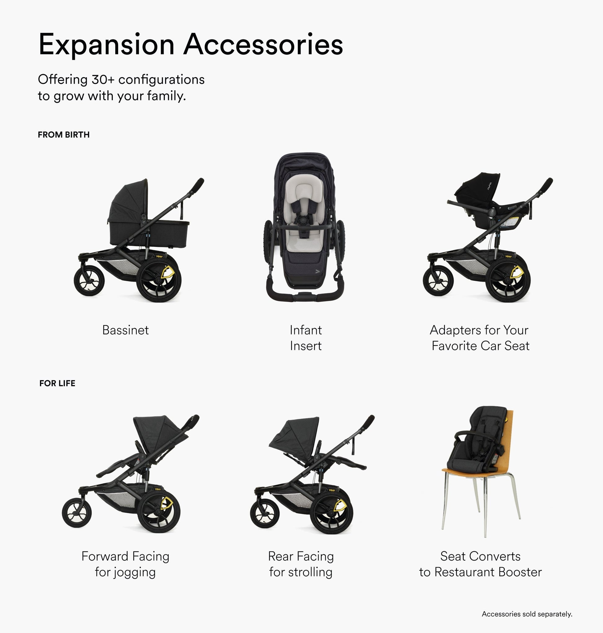 Veer Strollers - Jogging/All-Terrain Veer Switch&Jog (Switchback Seat, &Jog Frame)