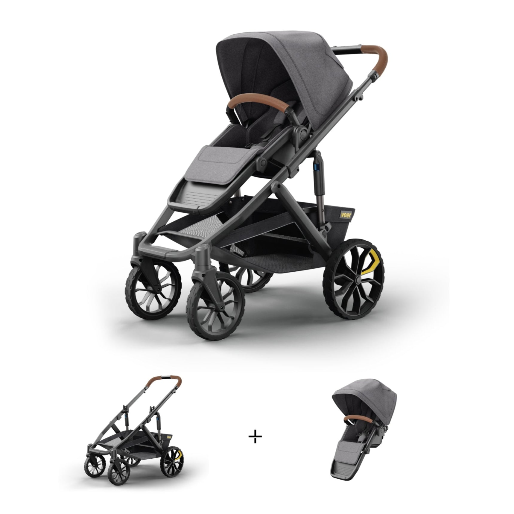 Veer Strollers - Single Veer Switch&Roll Stroller (Switchback Seat, &Roll Frame)