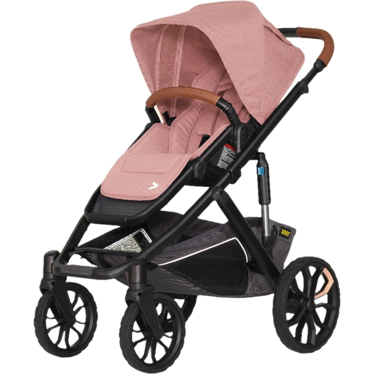 Veer Strollers - Single Rose Quartz Veer Switch&Roll Stroller (Switchback Seat, &Roll Frame)