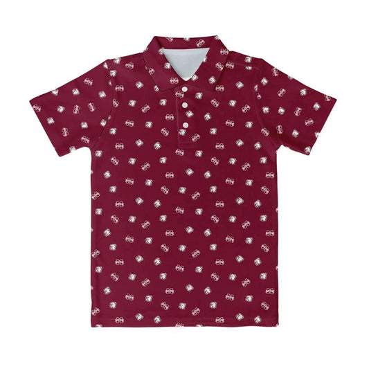 Vive La Fete Maroon / 2 Toddler Vive La Fete Boys Mississippi State Bulldogs Repeat Logo Polo Shirt