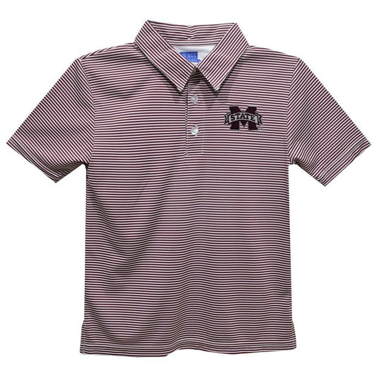 Vive La Fete Maroon / 2 Toddler Vive La Fete Boys Mississippi State Bulldogs Striped Polo Shirt