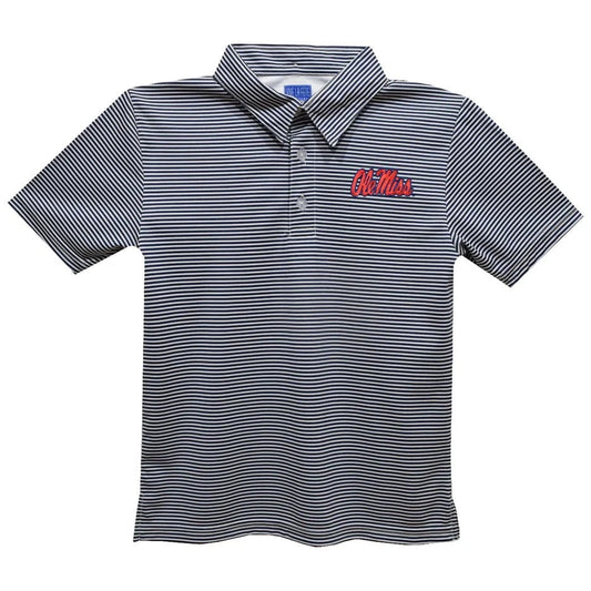 Vive La Fete Navy / 2 Toddler Vive La Fete Boys Ole Miss Navy Stripe Polo Shirt