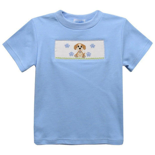 Vive La Fete Inc. Apparel & Gifts Light Blue / 12 Mo Vive La Fete Puppies Smocked T-Shirt