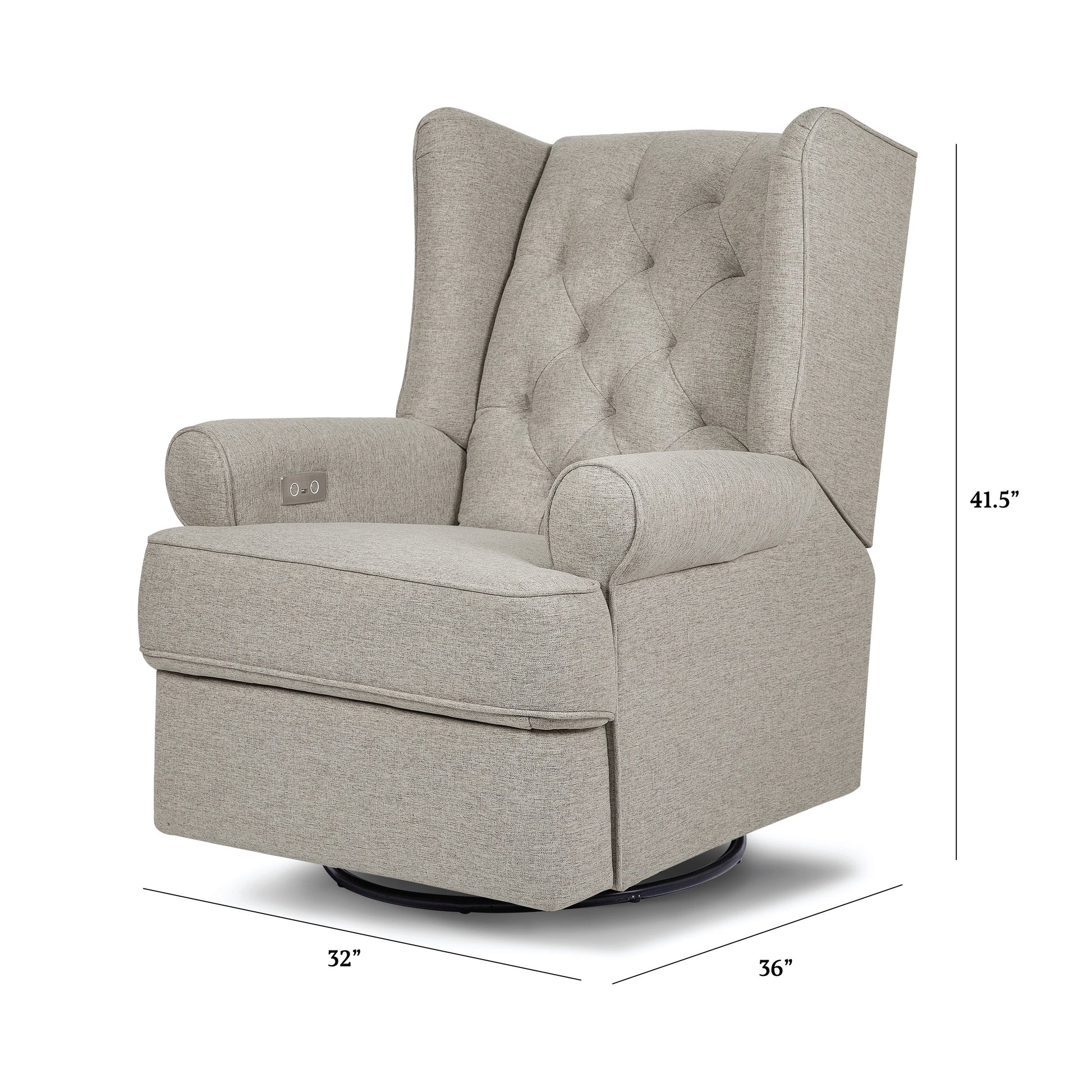 Namesake Harbour Electronic Recliner and Swivel Glider in Eco-Performance Fabric with USB port | Water Repellent & Stain Resistant