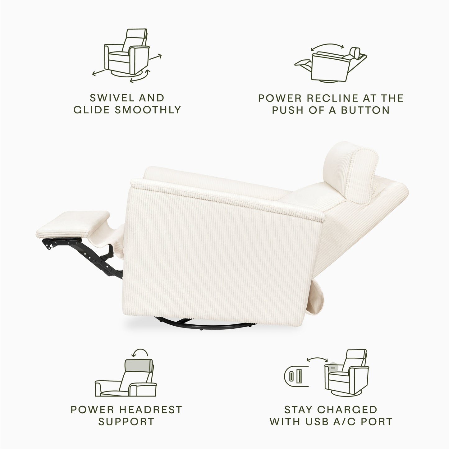 Namesake Willa Plus Power Glider Recliner + Power Headrest