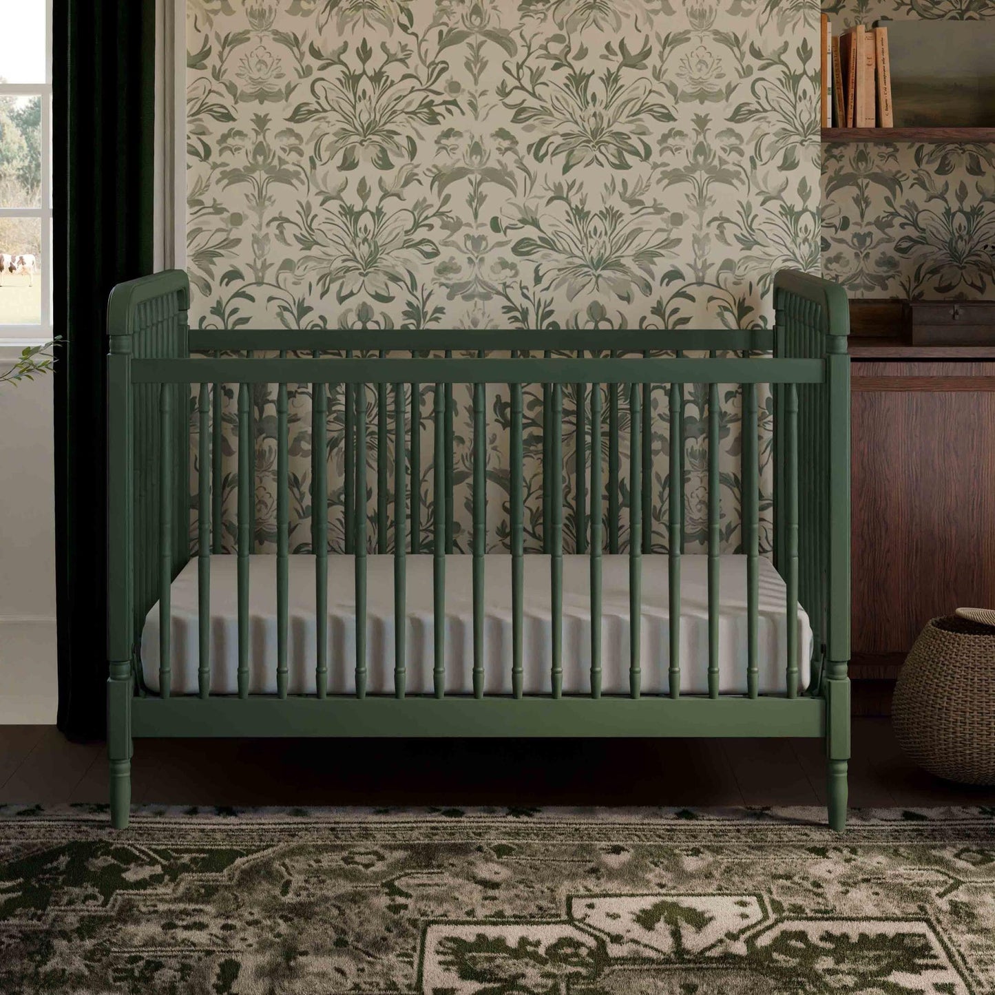 Namesake Liberty 3-in-1 Convertible Spindle Crib with Toddler Bed Conversion Kit