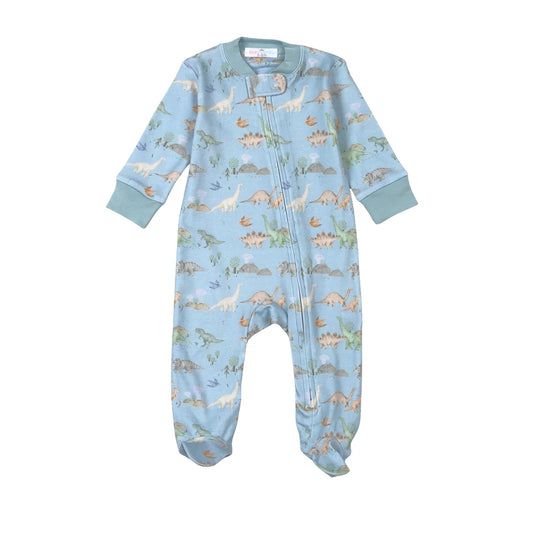 Baby Loren Boys Dino Friends Zipper Footie