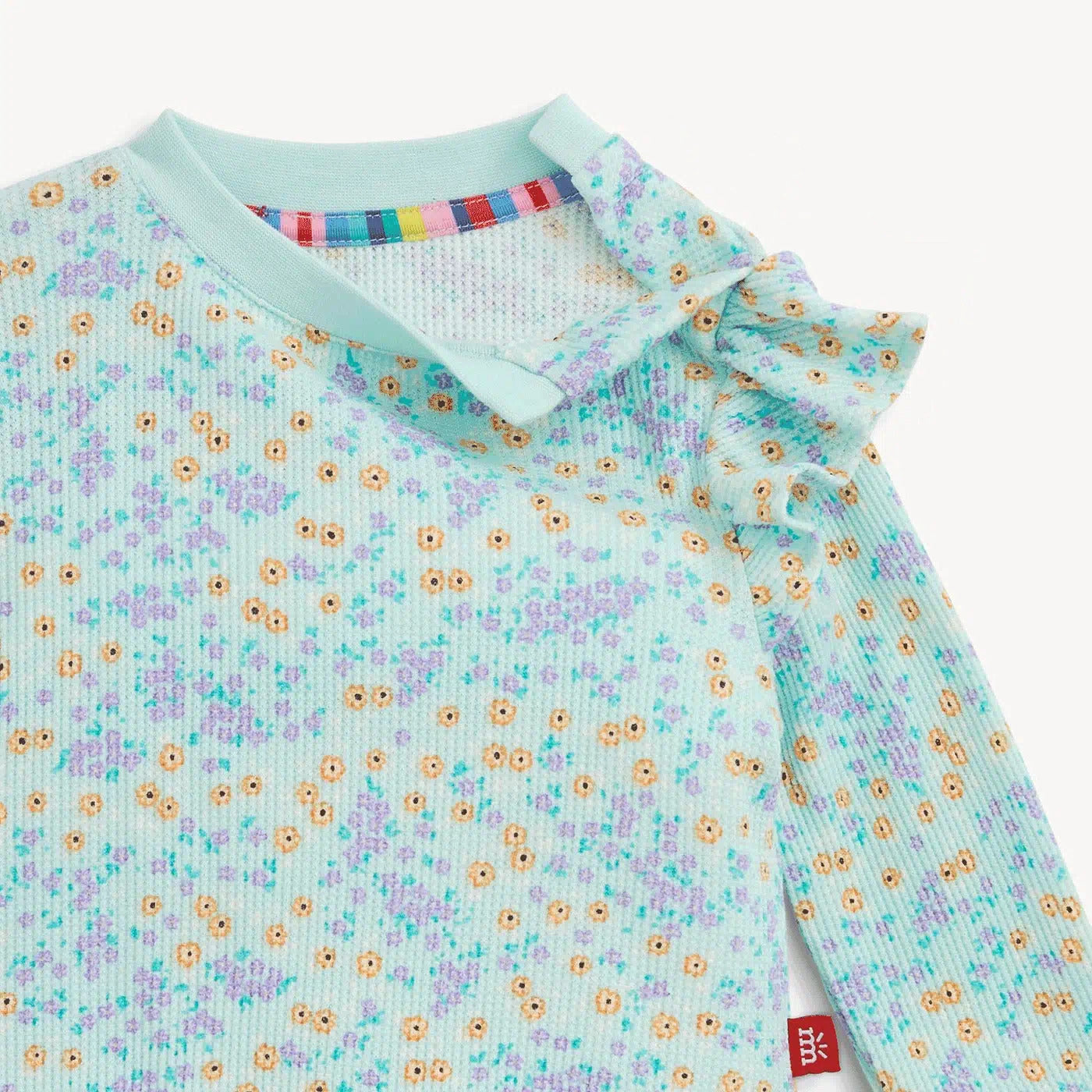 Magnetic Me Waffle Green Floral Girls L/S 2PC Set