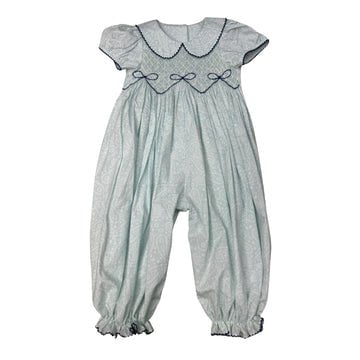 Whimsy Bay Kids Navy / 9 Mo Whimsy Bay Kids Beckingham Bow Smocked Bubble Romper