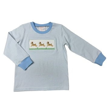 Whimsy Bay Kids Light Blue / 2 Toddler Whimsy Bay Kids Petey Puppy Smocked Long Sleeve Shirt