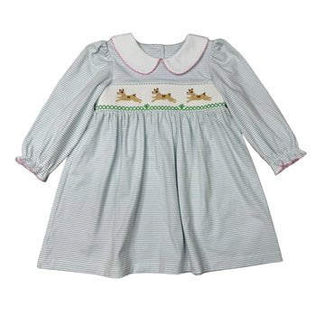 Whimsy Bay Kids Light Blue / 2 Toddler Whimsy Bay Kids Polly Puppy Smocked Collared Dress