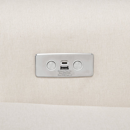 Namesake Harbour Electronic Recliner and Swivel Glider in Eco-Performance Fabric with USB port | Water Repellent & Stain Resistant