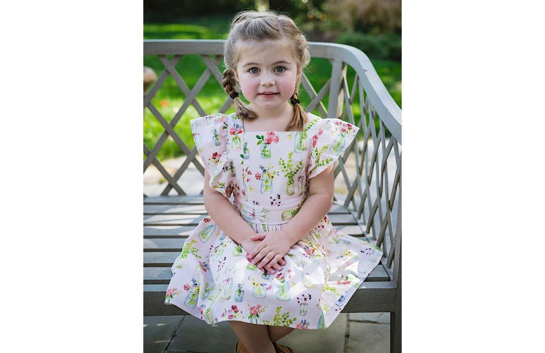 Worthy Threads Pink Plants Vintage Dress