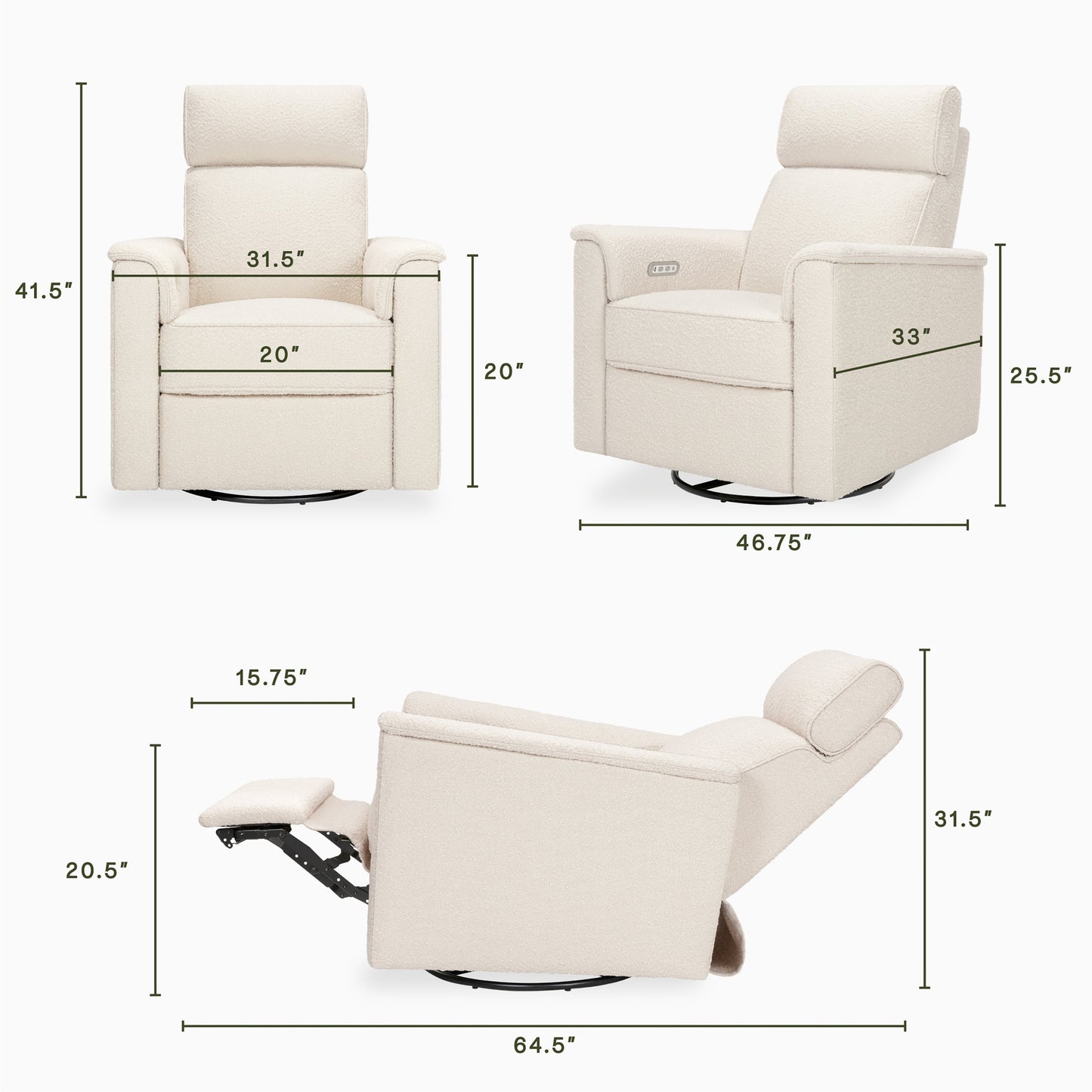 Namesake Willa Plus Power Glider Recliner + Power Headrest