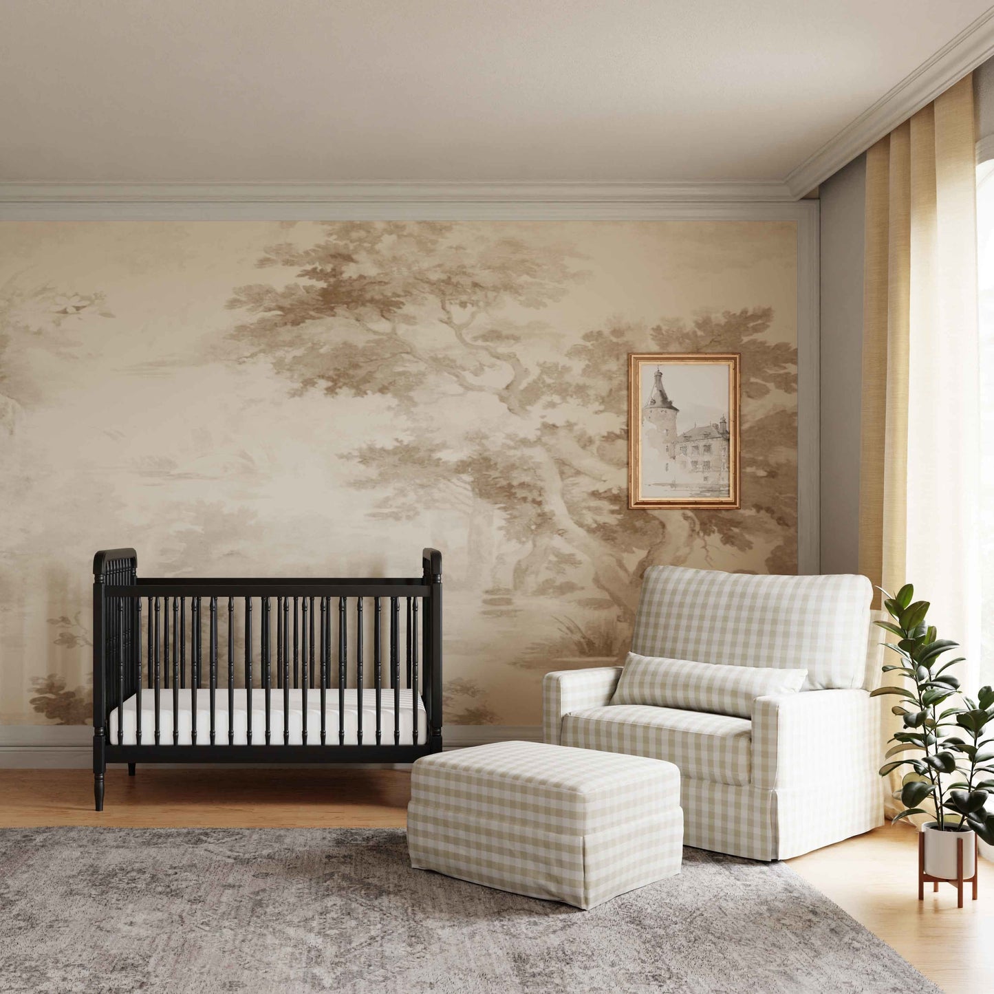 Namesake Crawford Pillowback Chair and a Half Comfort Swivel Glider