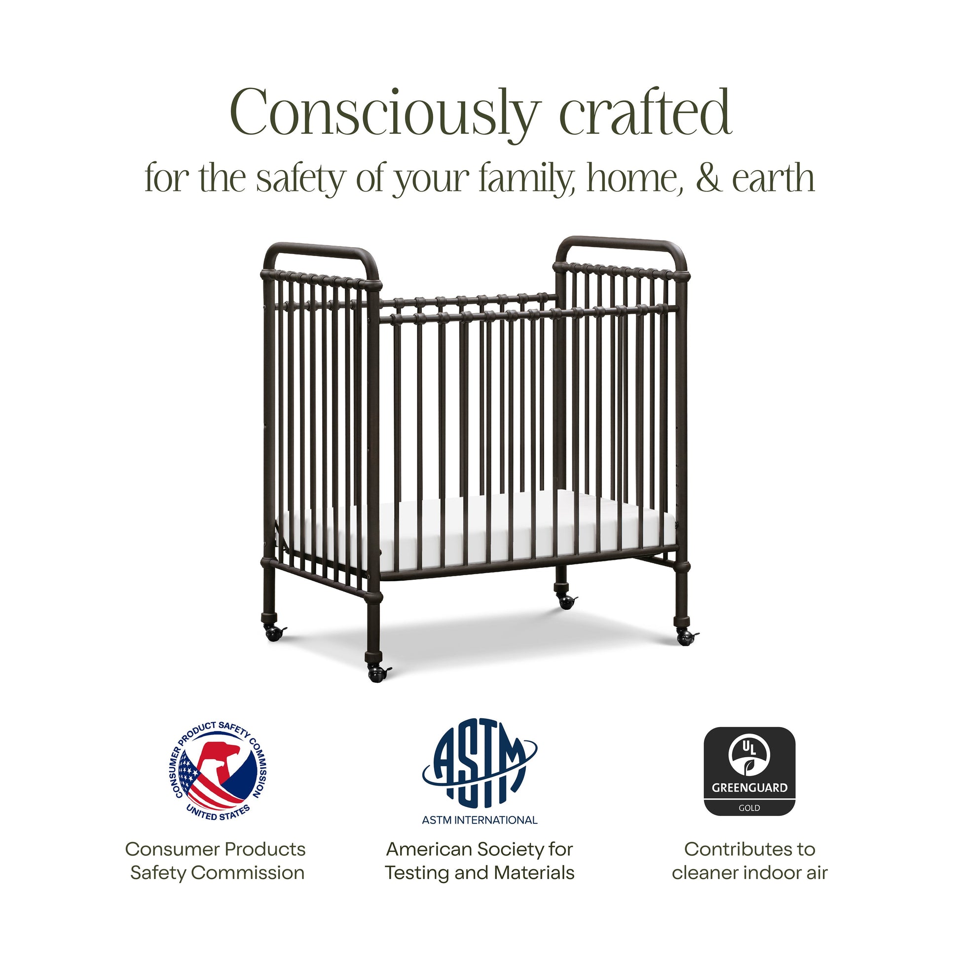 Namesake Abigail 3-in-1 Convertible Mini Crib