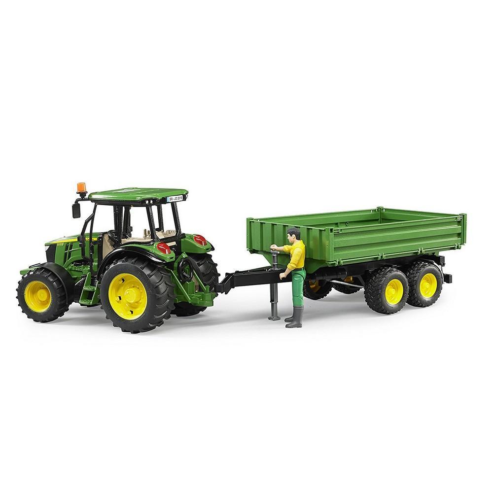 Bruder John Deere 5115M Tractor with trailer