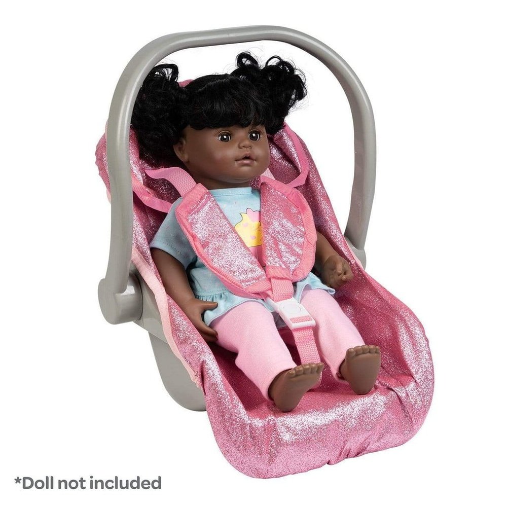 Adora Charisma Baby Doll Glam Glitter Car Seat Pink
