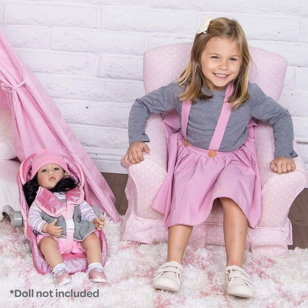 Adora Charisma Baby Doll Glam Glitter Car Seat Pink