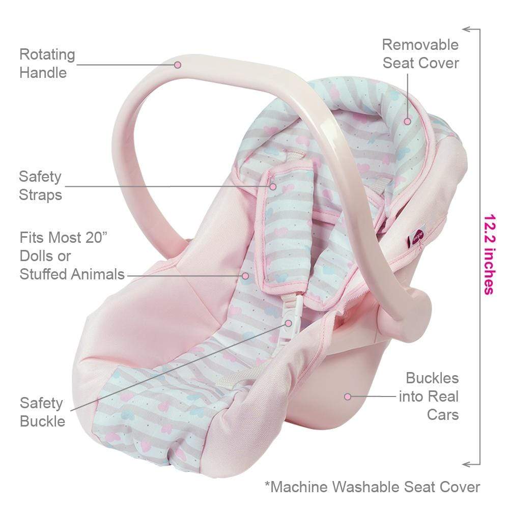 Adora Charisma Baby Doll Pink Car Seat