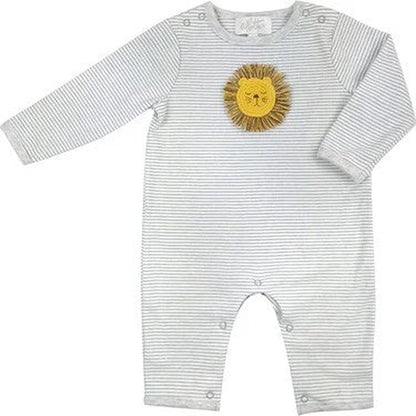 Albetta Crochet Leo Lion Grey Stripe BabyGro