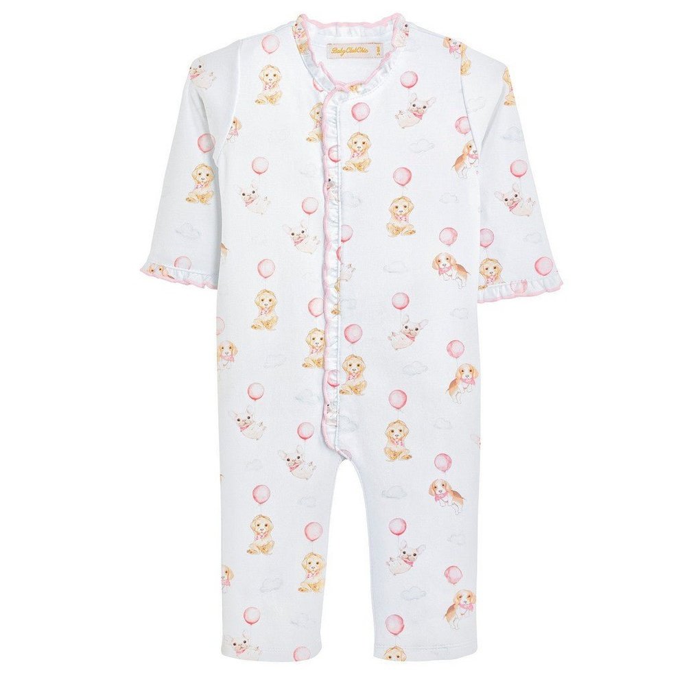 Baby Club Chic Pink Puppies Coverall