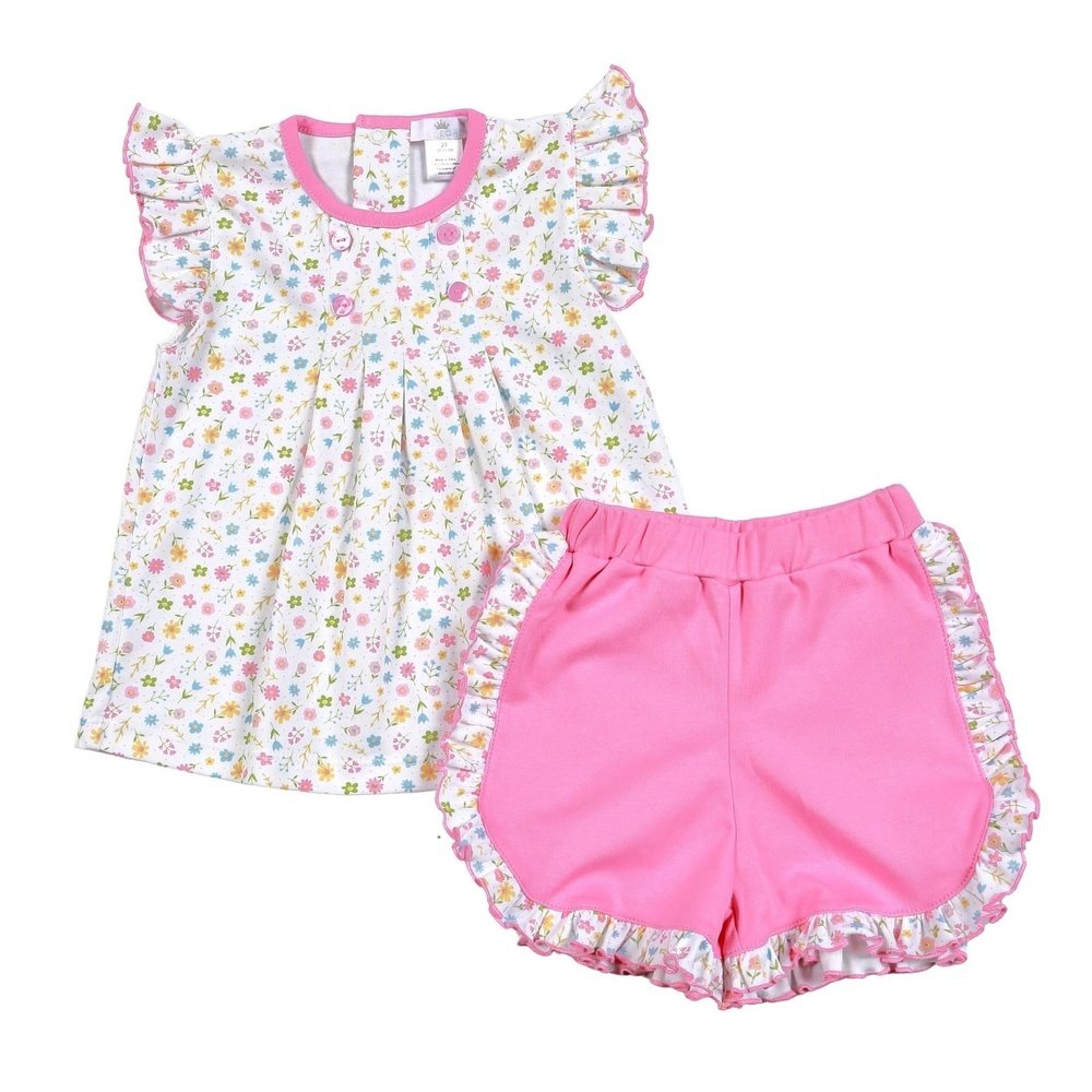 Baby Loren Pajamas 2 Toddler / Pink Baby Loren Ella Pink Floral Short Set