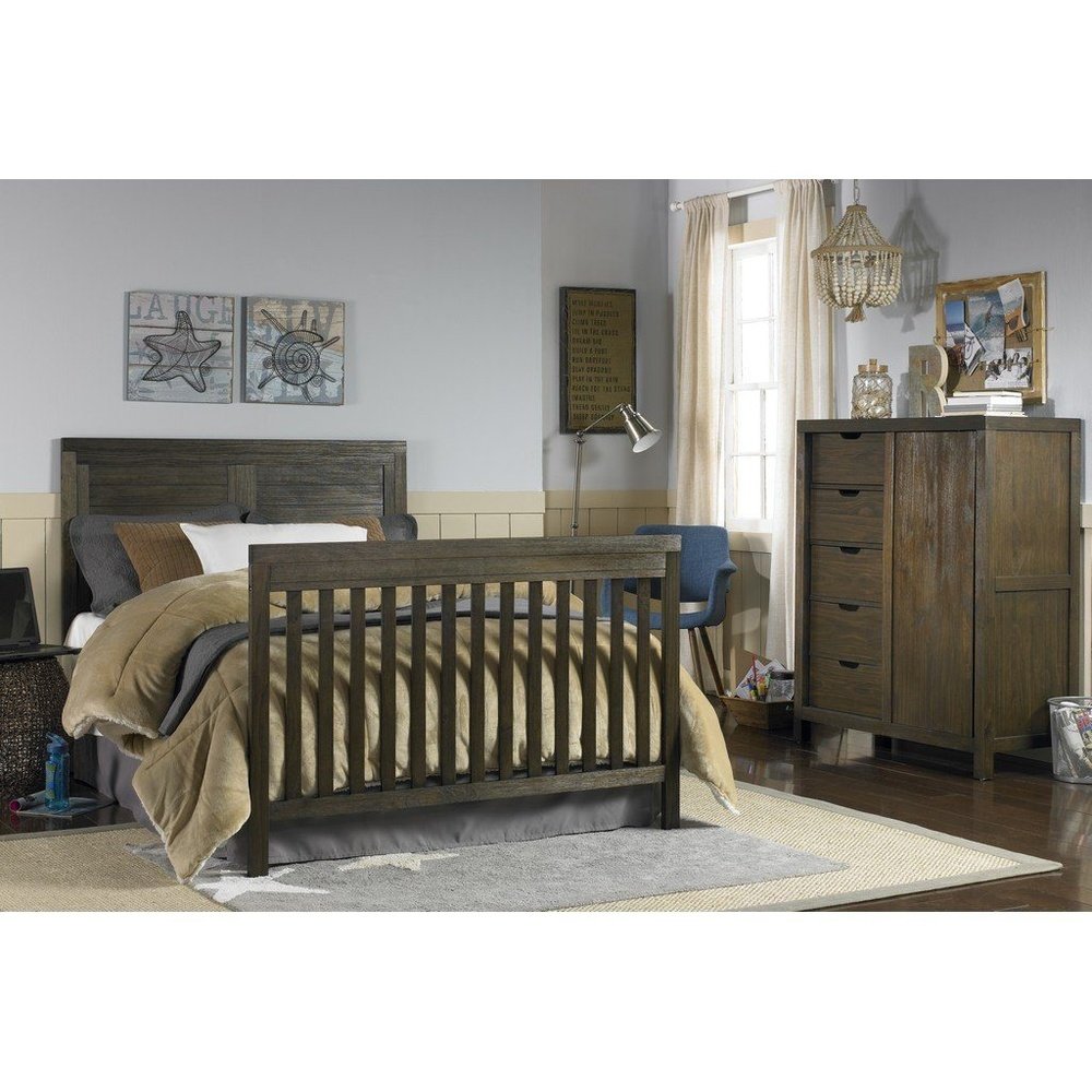 Ti Amo Castello Full Panel Convertible Baby Crib Weathered Brown