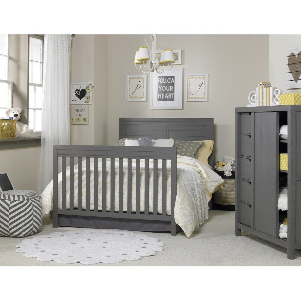 Ti Amo Castello Full Panel Convertible Baby Crib Weathered Grey