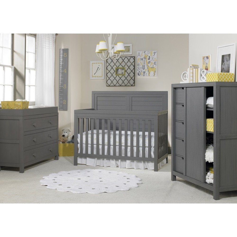 Ti Amo Castello Full Panel Convertible Baby Crib Weathered Grey