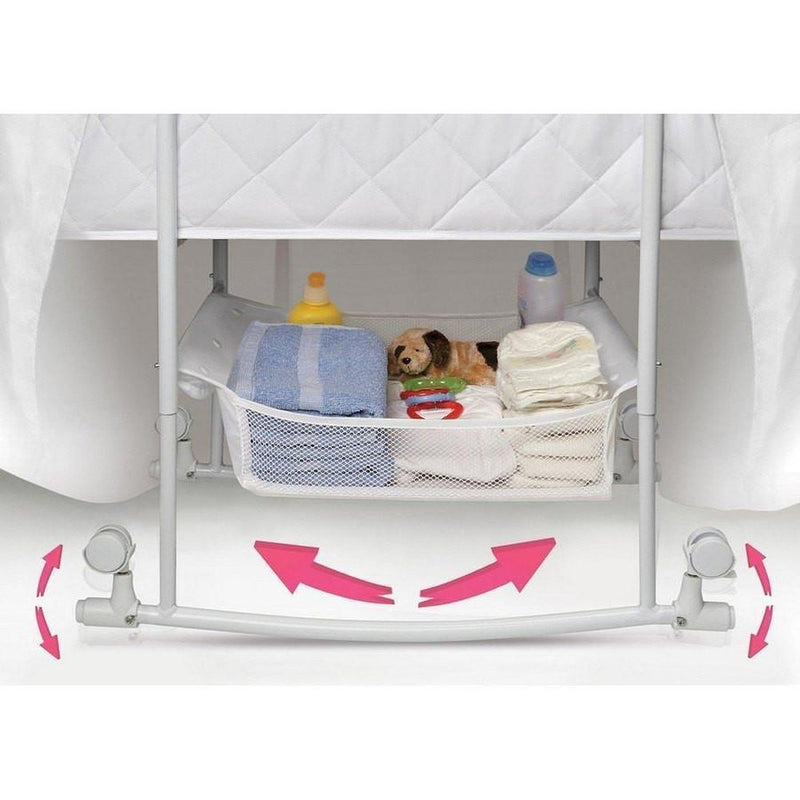 Badger Basket Elite Oval Baby Bassinet with Canopy – Espresso/Ecru