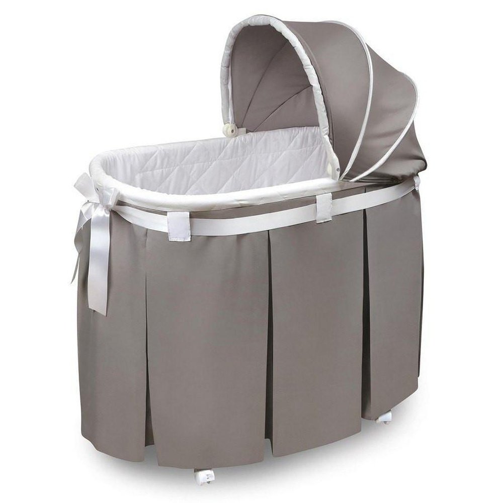 Badger Basket Wishes Oval Baby Bassinet Gray