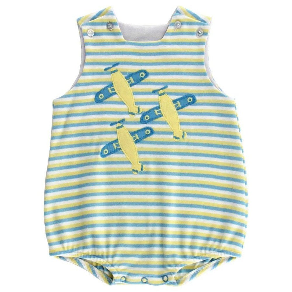 Bailey Boys Apparel & Gifts 3 Mo / Yellow/Blue Bailey Boys Pastel Planes Knit Infant Bubble