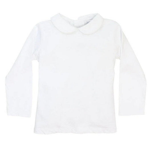 Bailey Boys White Knit Unisex Long Sleeve Button Back Piped Shirt