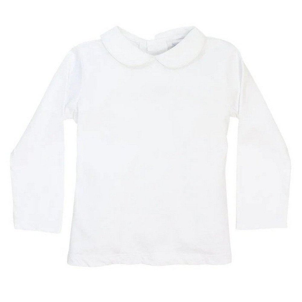 Bailey Boys White Knit Unisex Long Sleeve Button Back Piped Shirt
