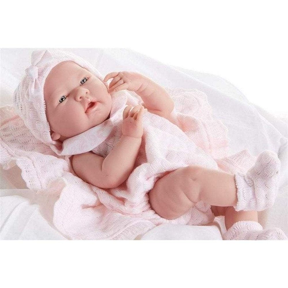 Berenguer Boutique 15 inch La Newborn Pretty Pink Knit Set Newborn Baby Doll Gift Set