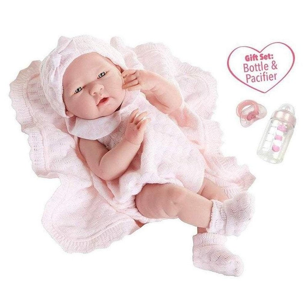 Berenguer Boutique 15 inch La Newborn Pretty Pink Knit Set Newborn