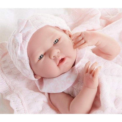 Berenguer Boutique 15 inch La Newborn Pretty Pink Knit Set Newborn Baby Doll Gift Set