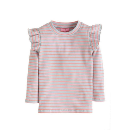 Bisby by Little English Sadie Top Grey & Pink Stripe