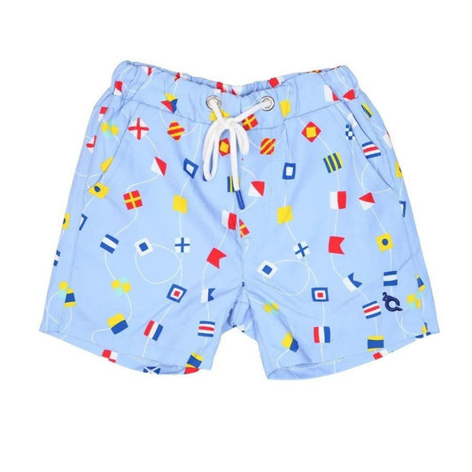 Blue Quail Clothing Company Boys Nautical Flags Swim Trunk