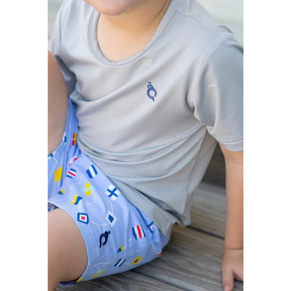 Blue Quail Clothing Company Boys Nautical Flags Swim Trunk