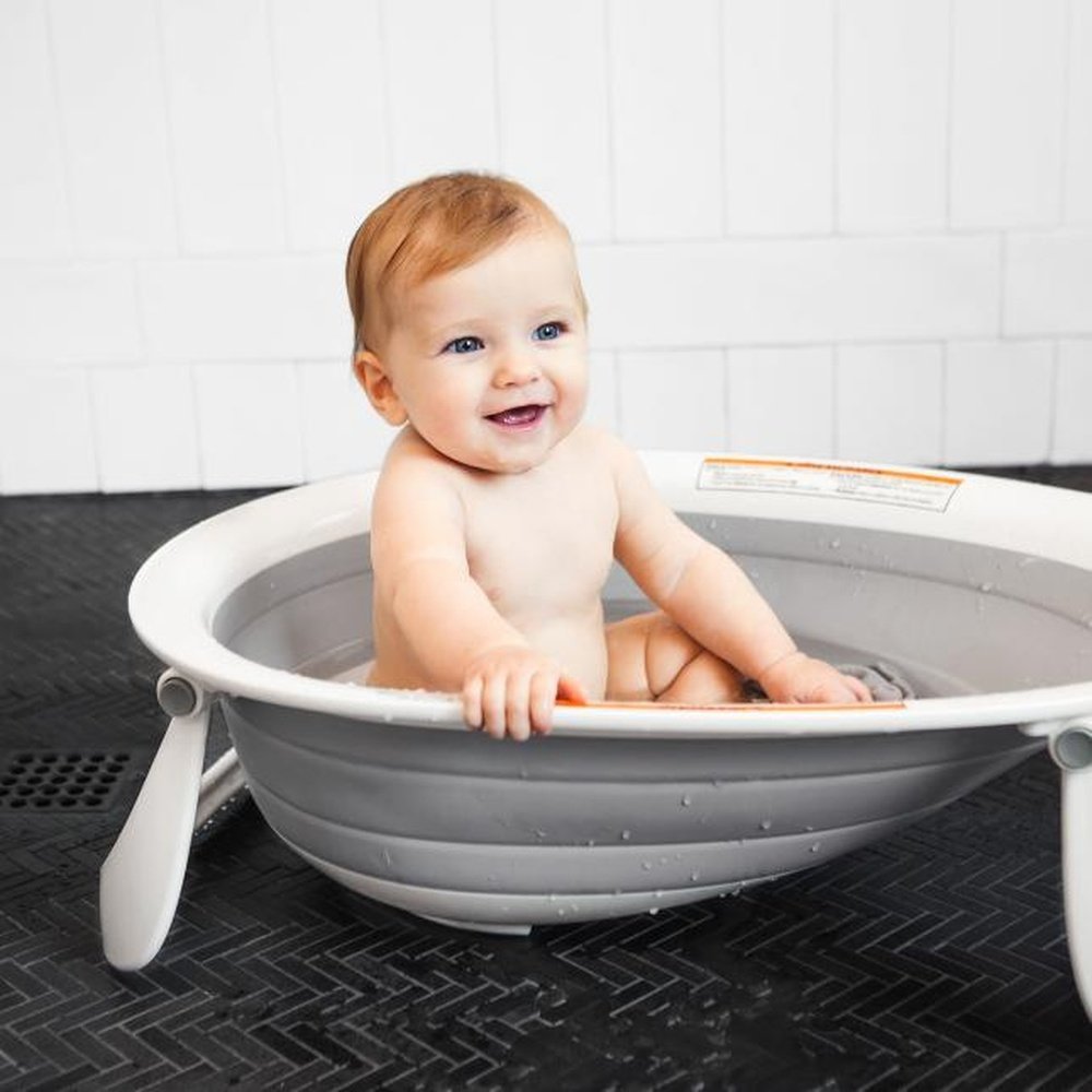 Boon Naked Collapsible Baby Bathtub Grey/White